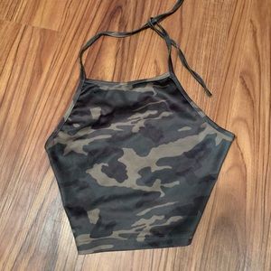 Camo halter crop top